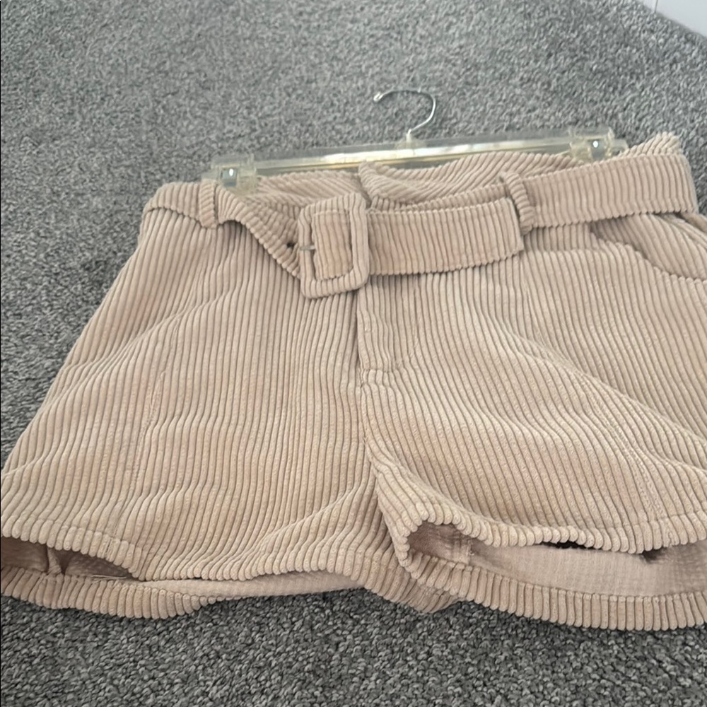 Altar'd State Tan High Waist Corduroy Shorts